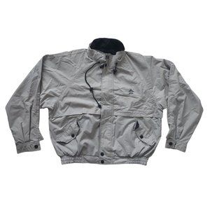 Grand Slam Windbreaker Jacket Mens XXL Gray Mesh Lined Long Sleeve Hidden Hoodie